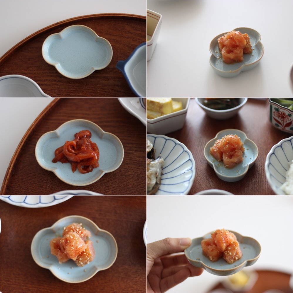 일본산 옥빛구름 포인트접시