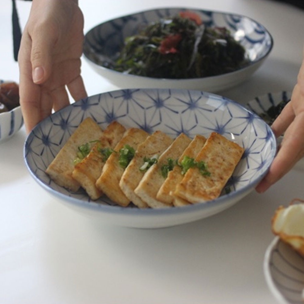 일본산 대접찬기 비빔기/면기(유키눈꽃,우미나미파도)