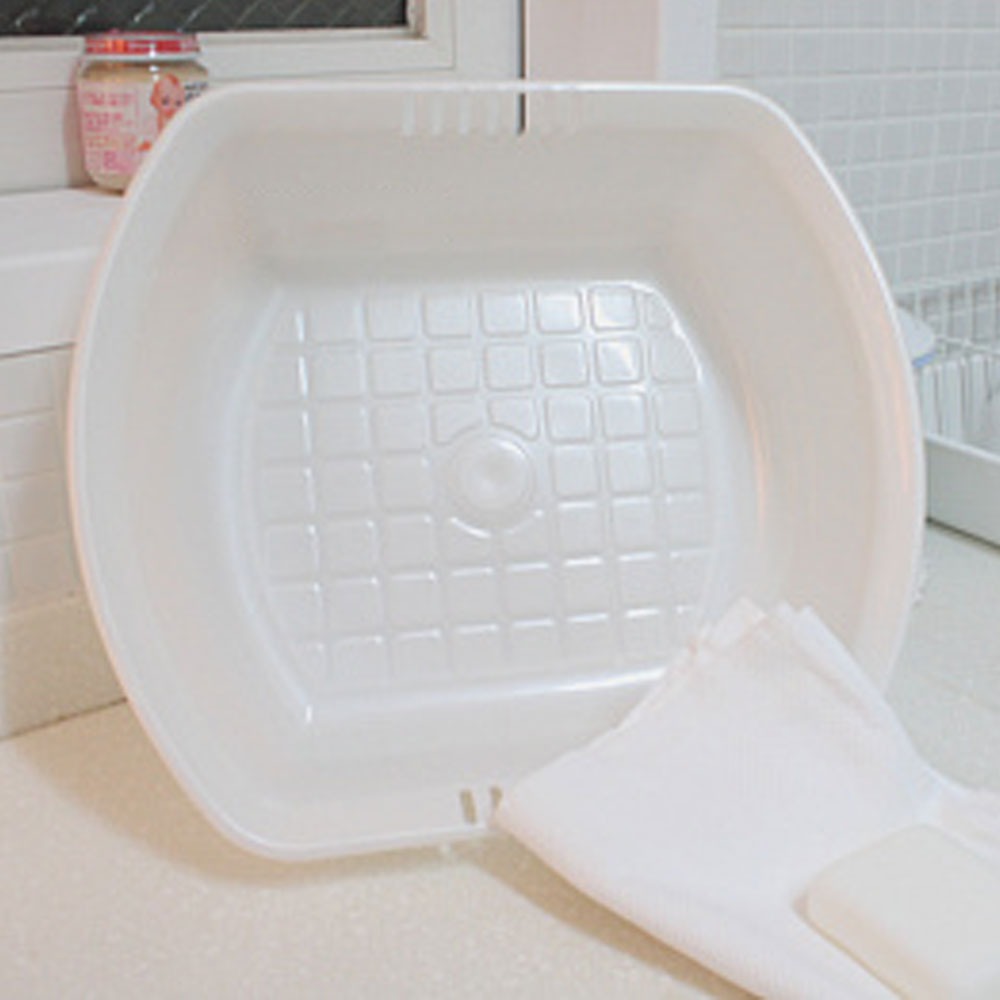 화이트 심플 키친바스켓(설거지,청소바스켓,쌀바구니)