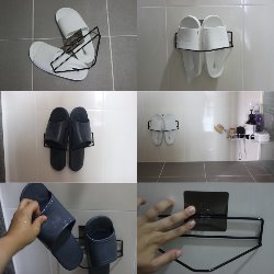 욕실화, 실내화, 슬리퍼 거치대(블랙)